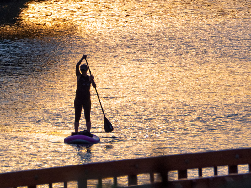 Photo of person stand-up paddle boarding on Shadow Lake